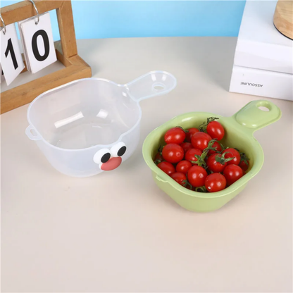 Fruit And Vegetable Drain Basket for Kitchen, 2 In 1 Cute Duck Basket With Handle,