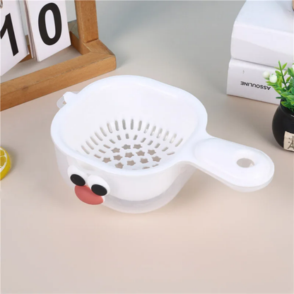 Fruit And Vegetable Drain Basket for Kitchen, 2 In 1 Cute Duck Basket With Handle,