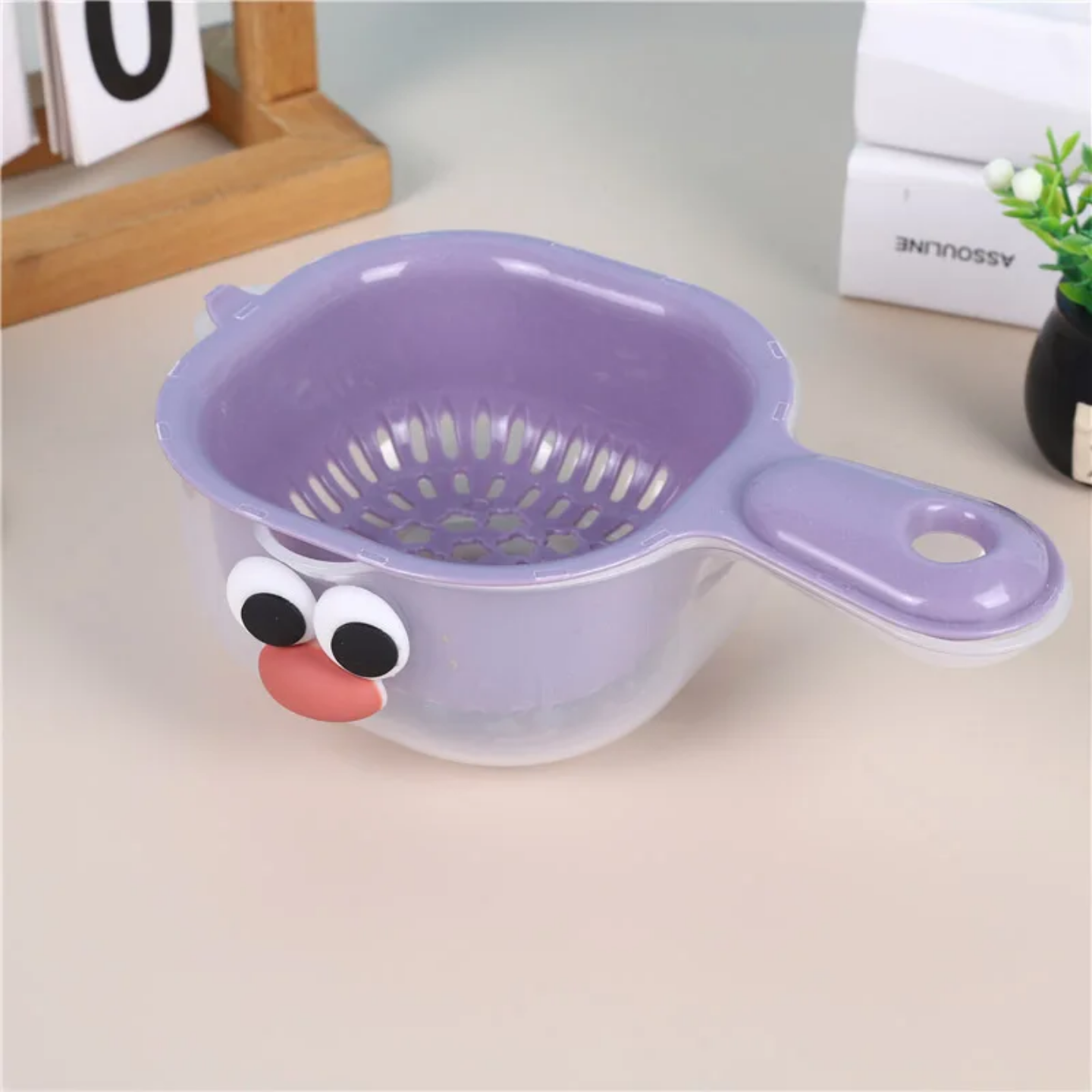 Fruit And Vegetable Drain Basket for Kitchen, 2 In 1 Cute Duck Basket With Handle,