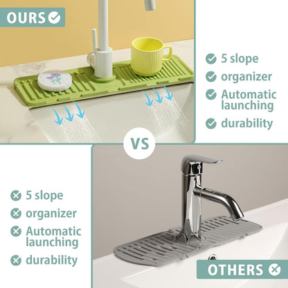 Silicon Faucet Mat, Sink Organizer