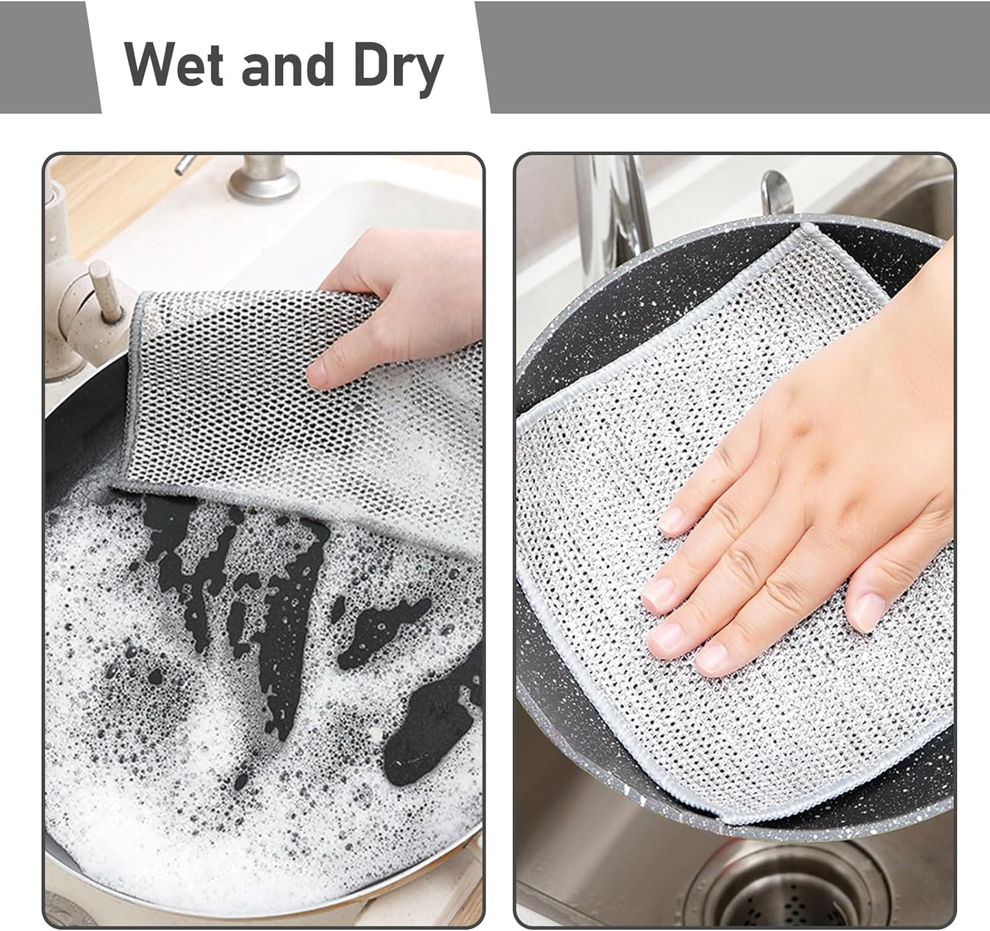 Wire Dishwashing Cloth for Kitchen, Counter, Dishes & Sink