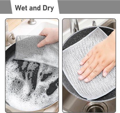 Wire Dishwashing Cloth for Kitchen, Counter, Dishes & Sink