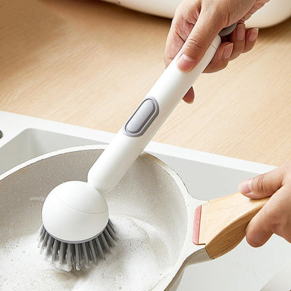 360° Rotating Adjustable Dish Washing Cleaning Brush with Liquid Dispenser