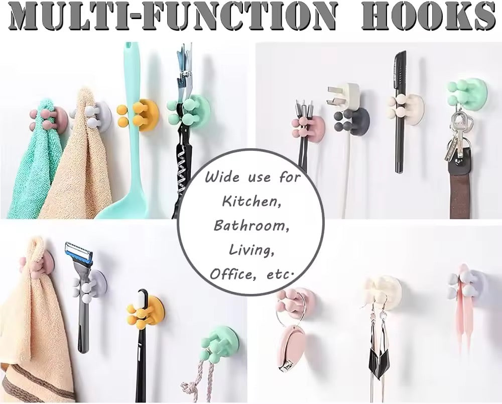 Multipupose WaterProof Self-Adhesive Silicone Wall Hooks (For home, kitchen, office, and bathroom)