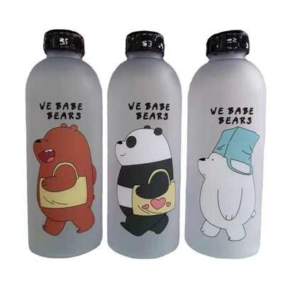 'We Bare Bears' Frosted Water Bottle with Straw